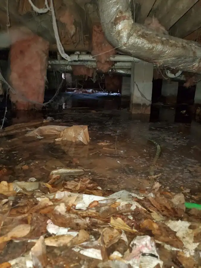 Crawl space flood assessment for Commercial Water Damage Restoration in Bullard
